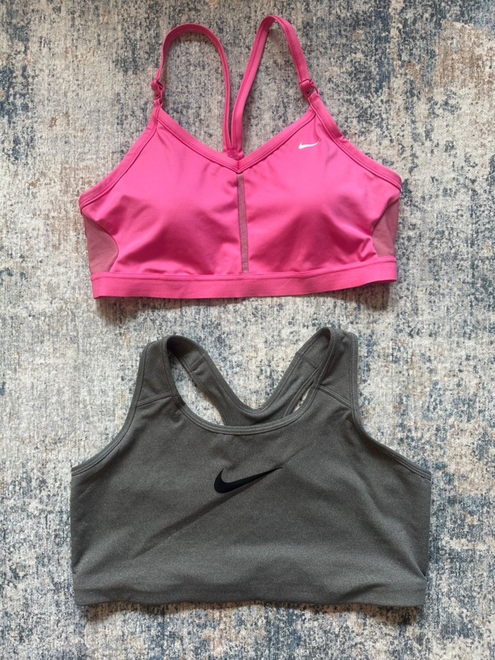 Nike Pink & Olive Gray Sports Bra Bundle